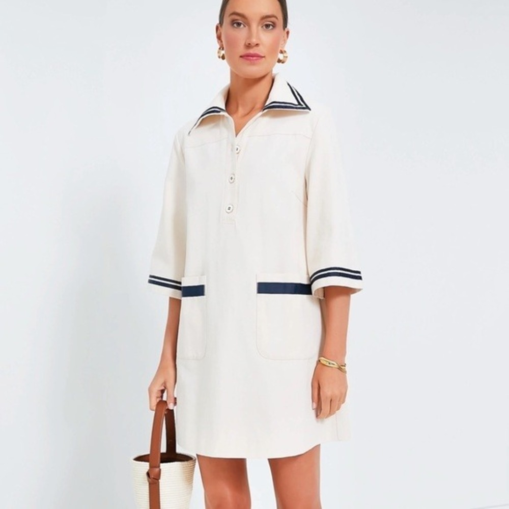 Tuckernuck Pomander Place Gardenia Hart Sailor Shirt Mini Dress (MSRP: $198) S